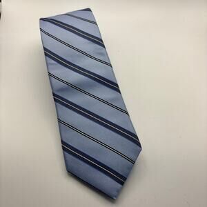 Michael Kors Blue Stripe Silk Tie USA Made Diagonal Classic Business